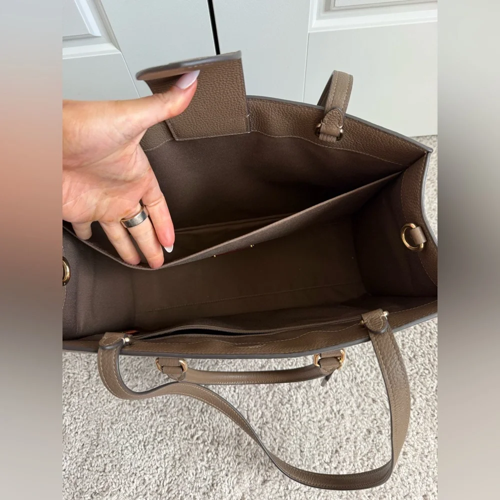 Coach Taupe Leather Tote Bag - Picture 6 of 10
